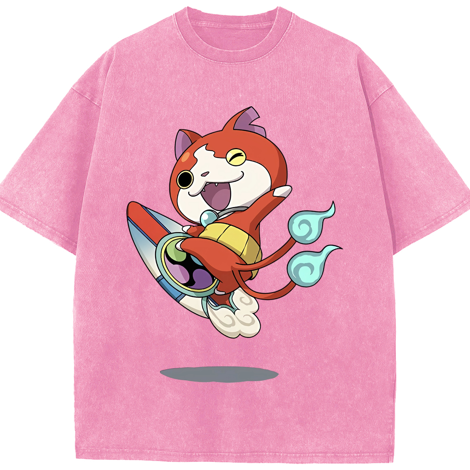 （画像用） 妖怪ウォッチ Yo-kai Watch 綿100% ヴィンテージ風 半袖Tシャツ（フロントプリント）